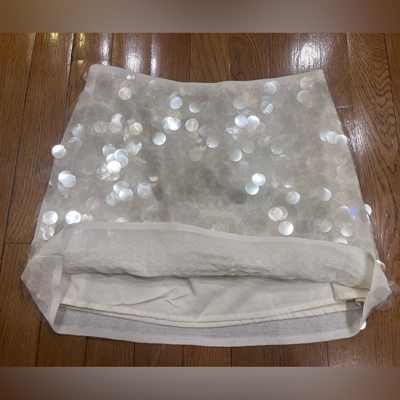 NWT - Zara SEQUIN KNIT MINI SKIRT in Ecru. - Picture 5 of 8